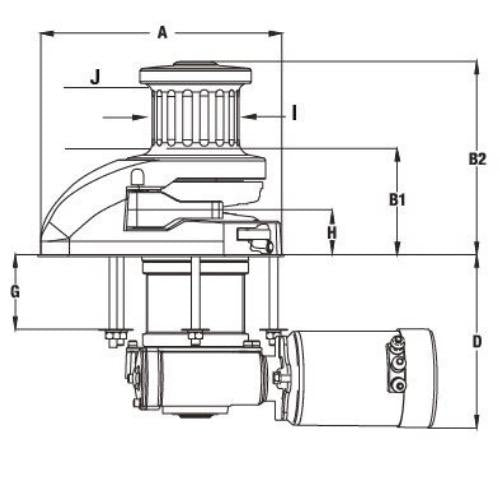 Rope/Chain Anchor Winch RC12-10 Series Chainwheel Only