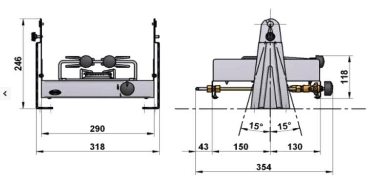 One Burner Marine Stove (Gimbal kit sold seperately)
