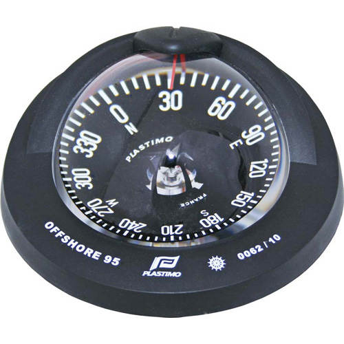 Offshore 95 Powerboat Compass - Black - Flush Mount - With Flat Black Card