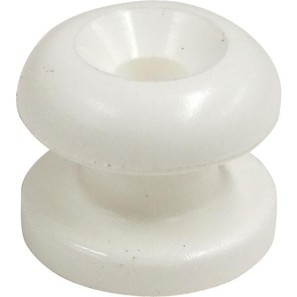 White Nylon Shock Cord Button 17mm