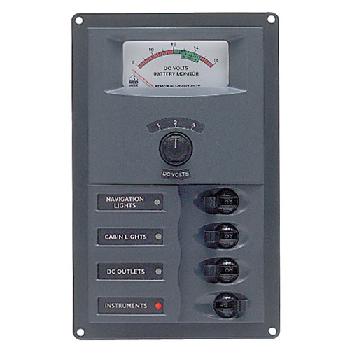 BEP Contour Circuit Breaker Panel - 4 Loads - Analogue Meter