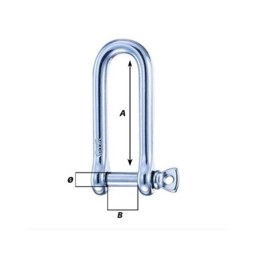 HR Long Shackle - Dia: 10mm - Break Load: 6000kg - Weight: 0.164kg