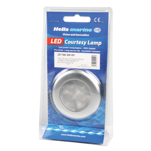 Led Round 3X Brightness White 12V Satin Stainless Rim