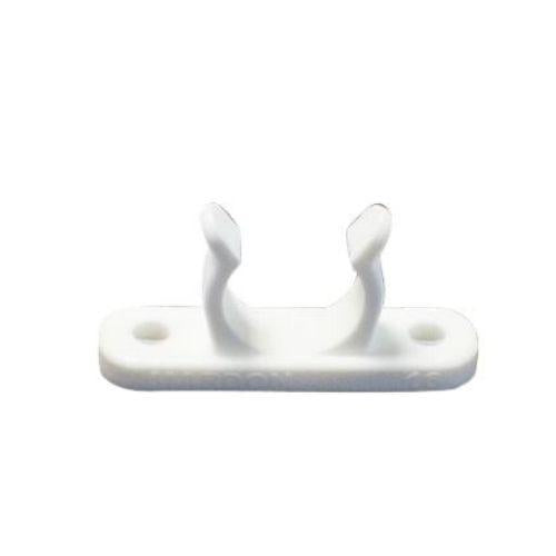 Tube Holder White Nylon - Tube Dia: 25mm - 1" - Mount Base: 50 x 12mm