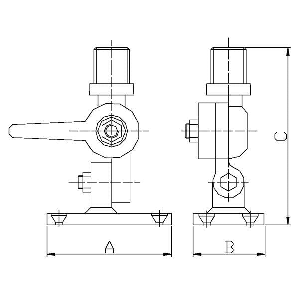 ABS Folding Antenna Bracket Suits 3/4" BSP (F)