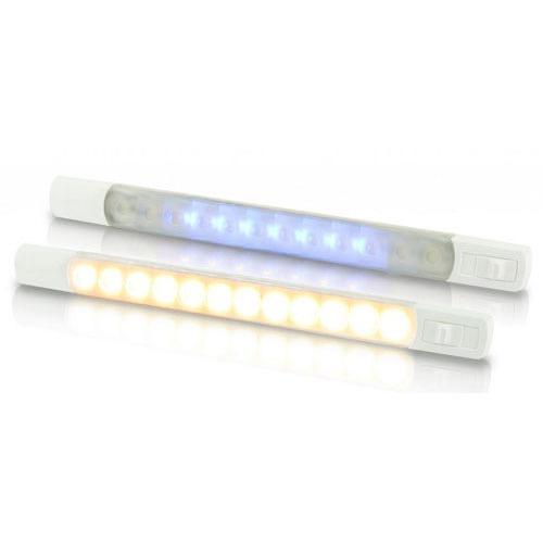 24V DC LED Surface Strip Lamp Warm White - Blue LEDs w/ Sealed Switch