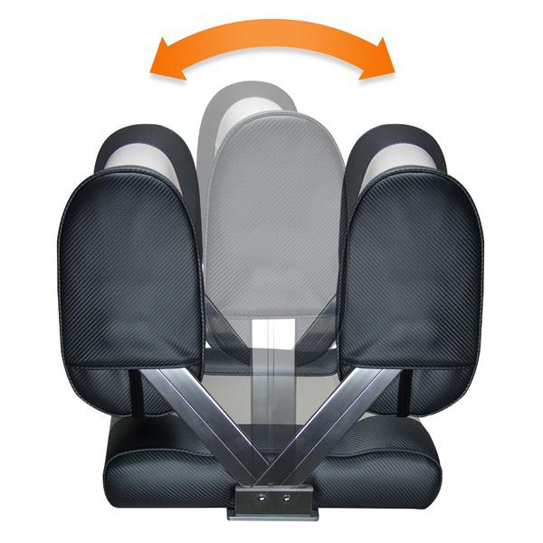 Tasman Series Flip Back Seat - Dark Grey Carbon/White