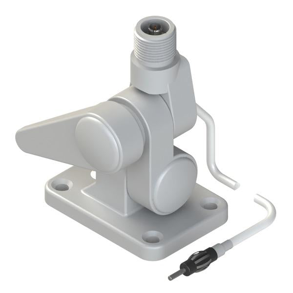 Longreach Pro AM/FM White Antenna Base - Fold Down - 5m Cable