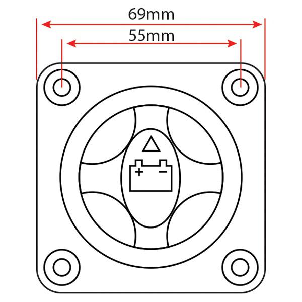 Battery Master Switch Rotary Style w/ 2 Positions - Surface Mount