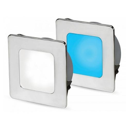 9-33V DC EuroLED 95 Gen 2 Square Downlight - Recess Mount w/ Spring Clip - White/Blue Light