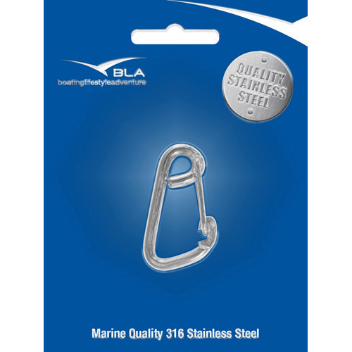 Asymmetric Snap Hook - Stainless Steel (Bulk Packed Item) - QTY: 5 - Length: 80mm