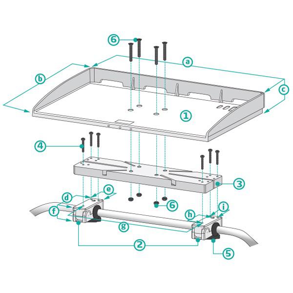 Bait Fillet Table - Rail Mount 25 to 32mm Clamp