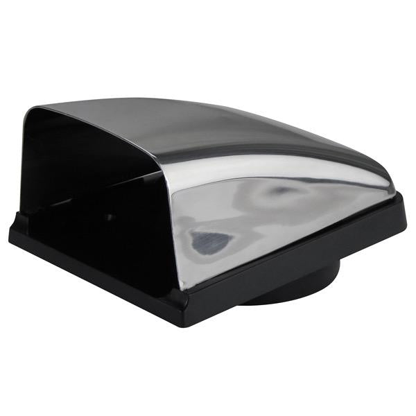 Stainless Steel Cowl Vent with Black Plastic Base