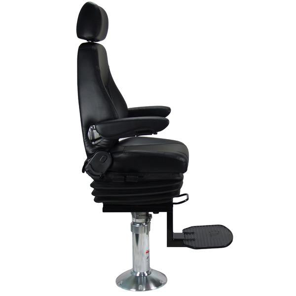 Seafarer Pilot Seat with Pedestal & Footrest - Black Carbon