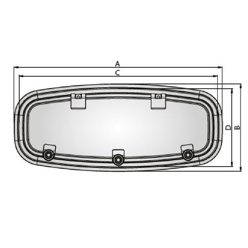 Aluminium Porthole - Type PXF - External Dim: 522 x 219mm