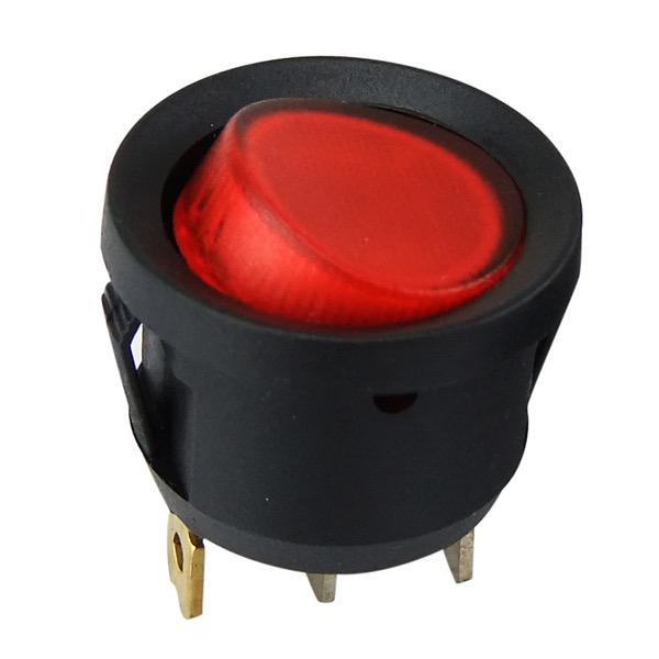 12/24V Illuminated LED Rocker Switch - 23 x 28(D)mm Diameter