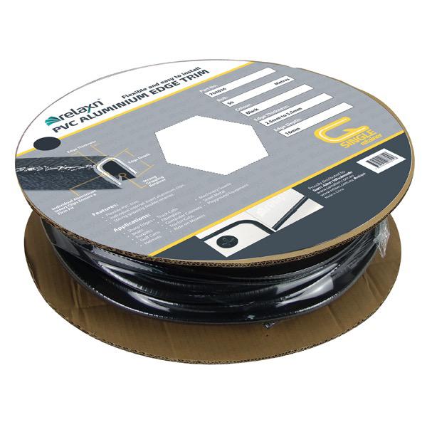 Edge Trim PVC Aluminium - 50m Roll