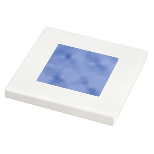 Led Square Blue 12V White Rim