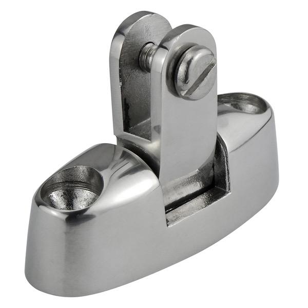 S/S Canopy Deck Mount Fitting Swivel Fork - 56(L) x 35(W) x 18(H)mm - Mount Screws: 6mm c/s