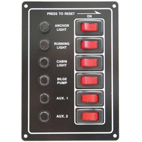 Alloy Circuit Breaker Panel - 6 Switch