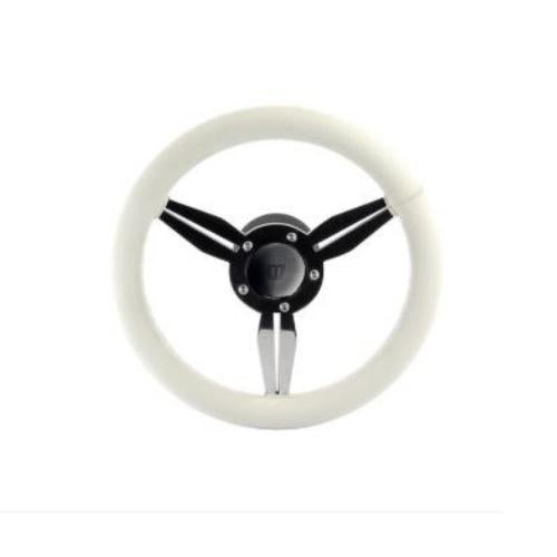 Steering wheel ALBUS - White Leather - Dia: 300mm