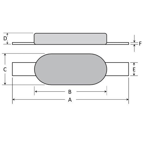 Aluminium Oblong Block Anode w/ Steel Strap