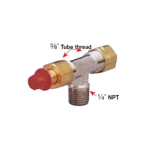 Horizontal Bleeder Tee - Brass - 1/4" NPT to 1/2" Tube
