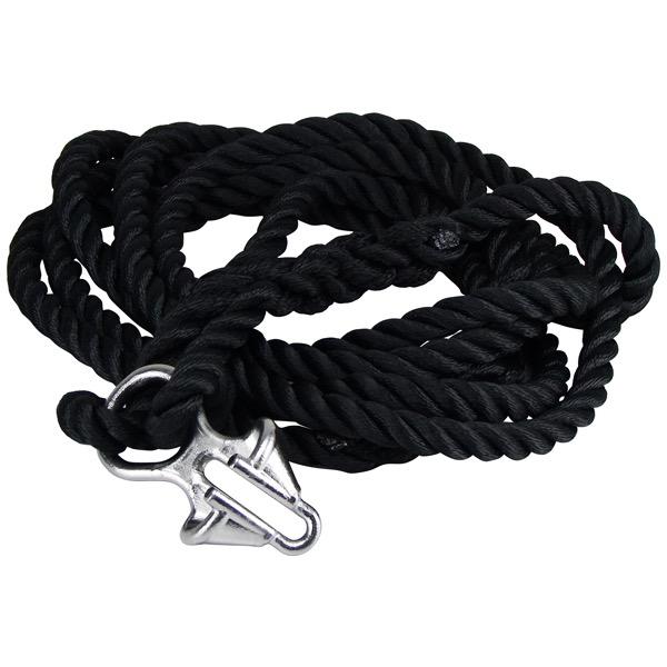 316 Stainless Steel Mooring Snubber w/ Rope - Black