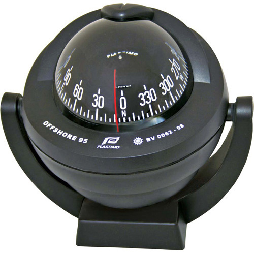 Offshore 95 Powerboat Compass - Black - Bracket Mount - With Conical Black Card