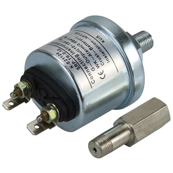 6-24V Pressure Sender - 10-184 Ohms - 0-10 Bar 0.5 Switch - 1/8"NPT