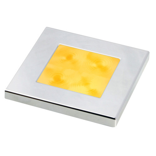 Led Square Amber 12V Chrome Plated Rim