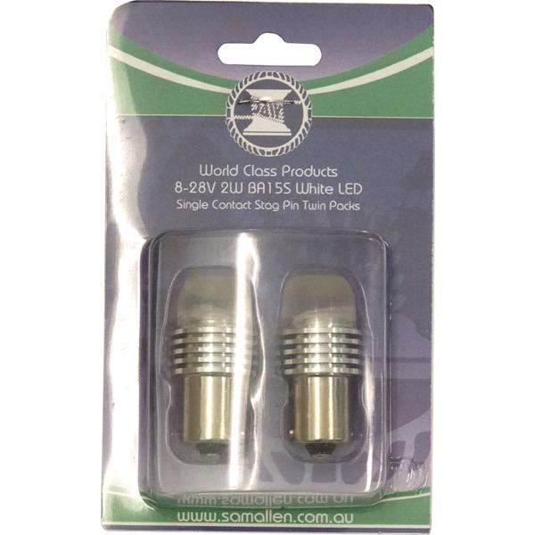 10-30V 2W Replacement LED BA15S - Sold as Pair
