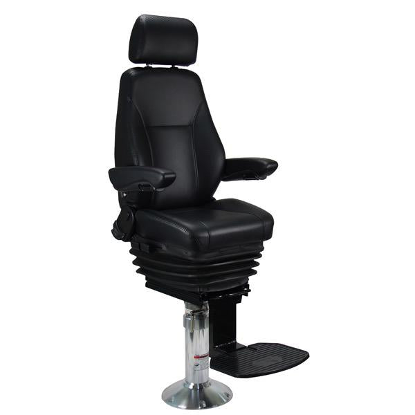 Seafarer Pilot Seat with Pedestal & Footrest - Black Carbon