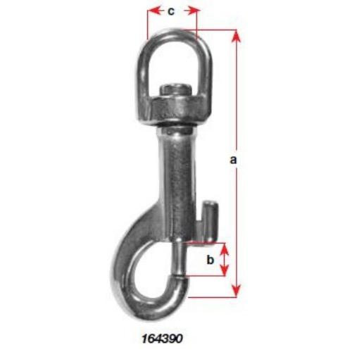 Swivel Eye Bolt Snap - Stainless Steel (Packaged Item) - Break Load: 180kg