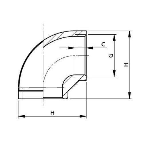 Female End Plug Elbow 90° AISI 316 Stainless Steel