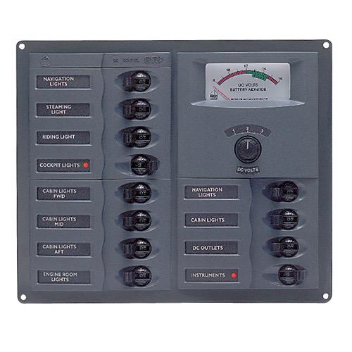 ‘Contour’ Circuit Breaker Panel - with Analogue Meter - 12-24 Loads