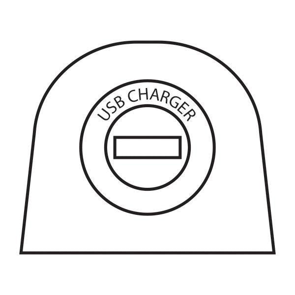 12V 2.1A Surface Mount Black USB Single Socket - 80(W) x 56(H) x 48(D)mm