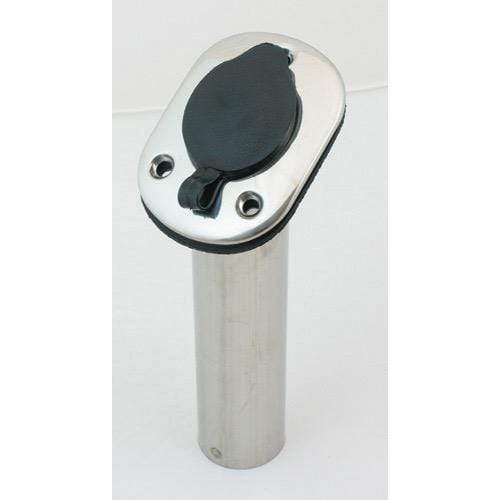 Flush Mount Rod Holder - Stainless Steel With Cap - Deck Plate: 116 x 87mm