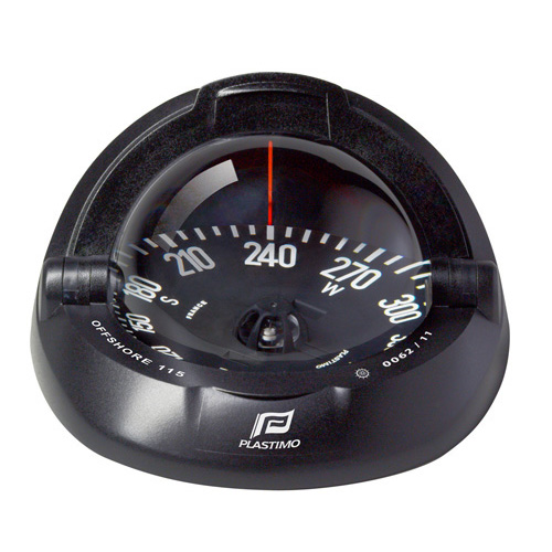 Offshore 115 Powerboat Compass - Black - Flush Mount - With Flat Black Card