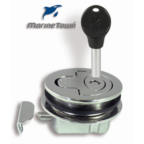 Waterproof Flush Catch with Lock - Stalon Cast Stainless Steel, Stainless Steel Back
