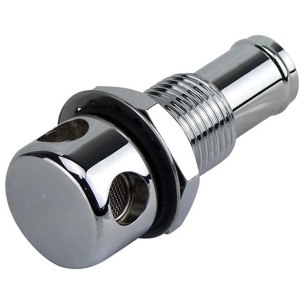 24mm Chrome Plated Fuel Breather - Round Head - Straight