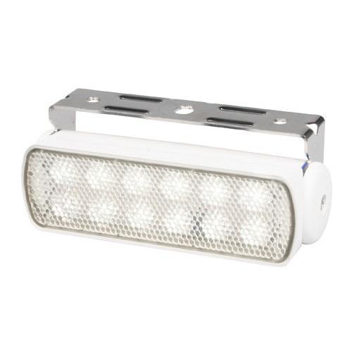 9-33V DC Sea Hawk LED Floodlight (Bracket Mount) Spread Light, White Housing