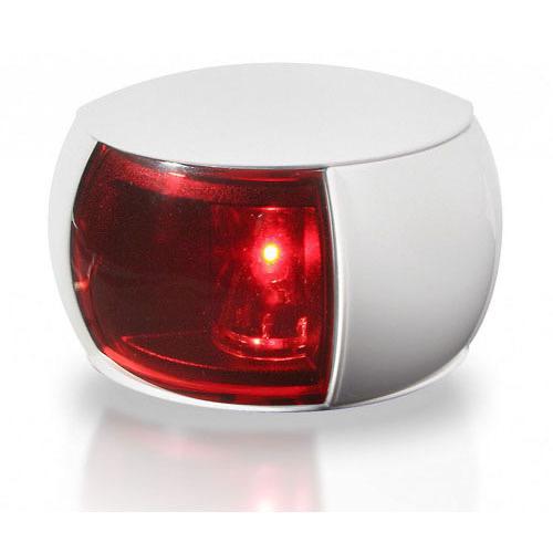 Compact 2NM NaviLED Port Navigation Lamp - White Shroud, Red Lens 120mm Cable