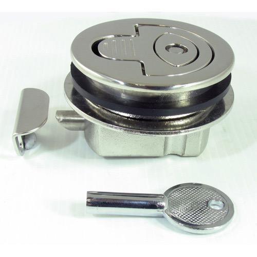 Waterproof Flush Catch with Lock - Stalon Cast Stainless Steel, Stainless Steel Back