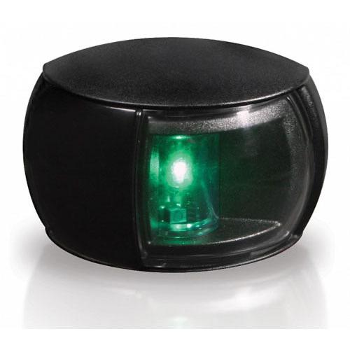 Compact 2NM NaviLED Starboard Navigation Lamp - Black Shroud, Clear Lens 120mm Cable