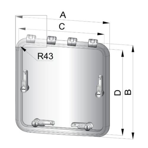 Magnus Ventilation Hatch - No. of Handle: 1 - Cut-out Dim: 260 x 260mm
