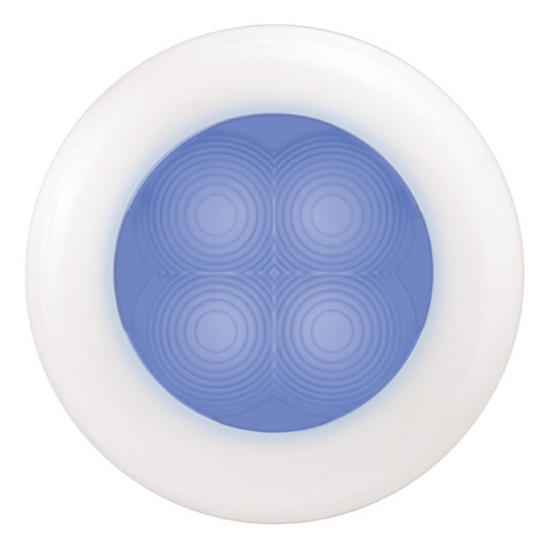 Led Round Blue 12V White Rim