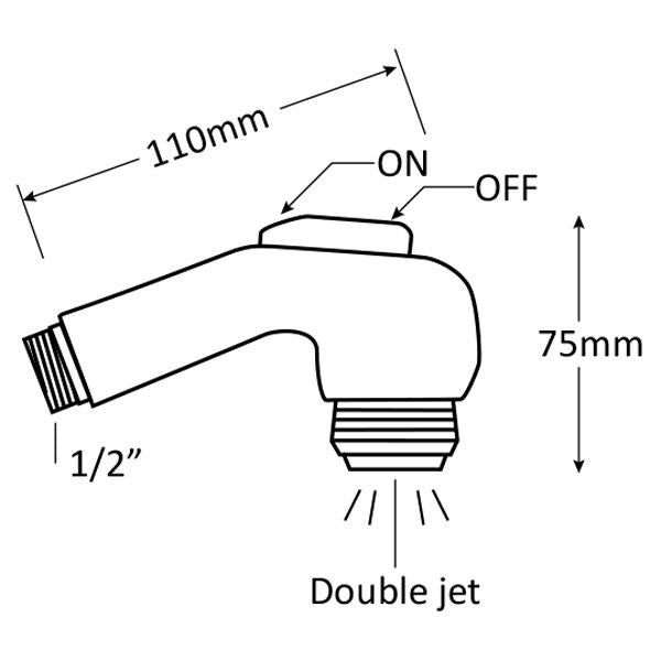 Spare Shower Head, 1/2" BSP (M) Connection