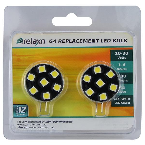 10-30V 1.4W Replacement LED G4 - Warm White - Side Pin Style