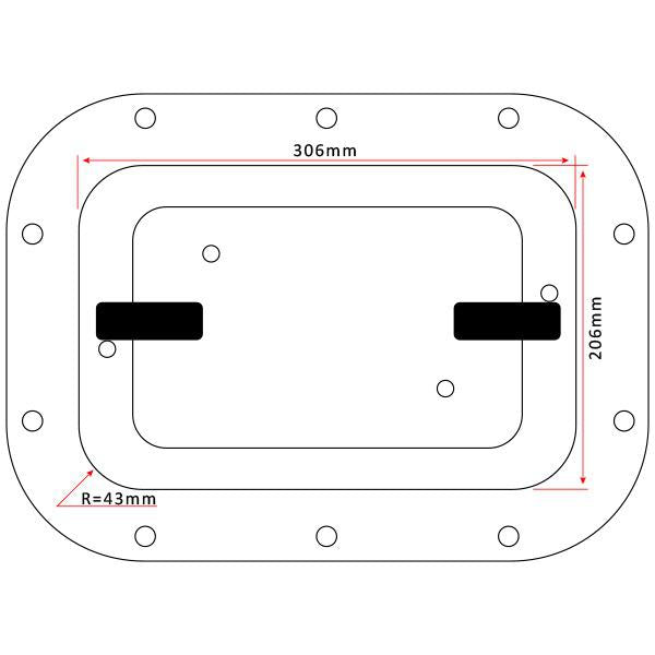 Acetal Plastic Hatch - Black - 370mm x 270mm